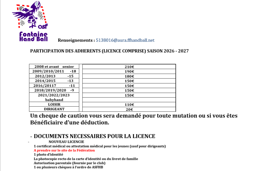 Inscription 2026-2027