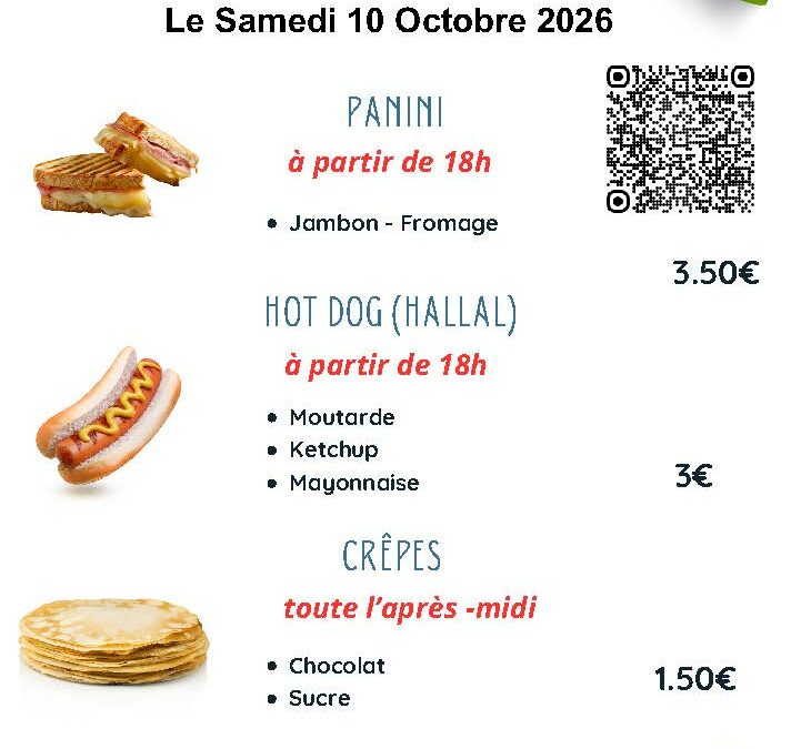 Vente spéciale Jour de Match – Samedi 10 octobre 2026